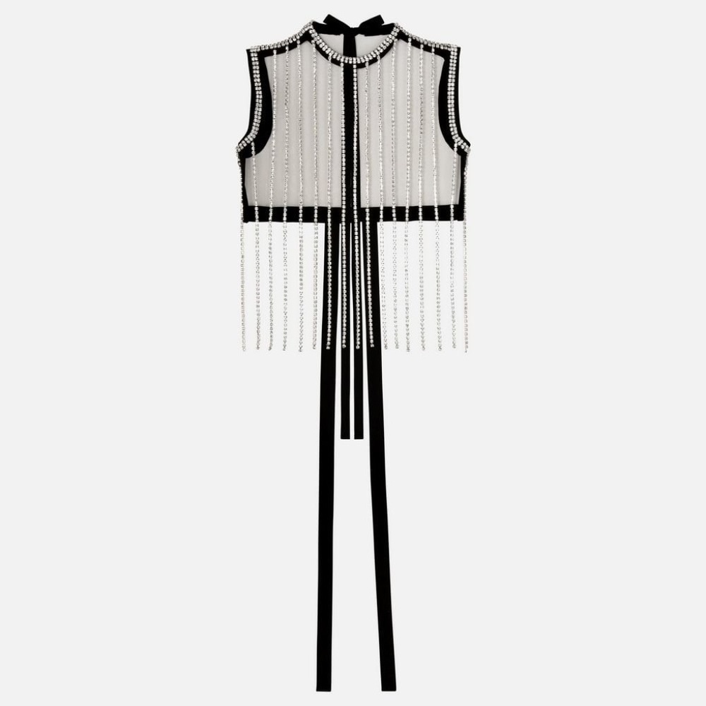 ISO: CHRISTOPHER KANE Crystal Fringe Top S/M